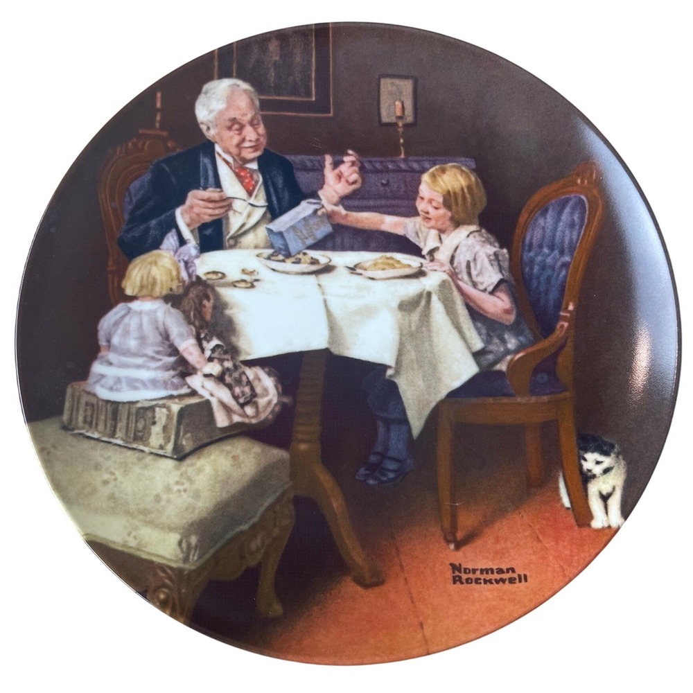 00437 - Norman‎ Rockwell "The Gourmet" Plate '85 LTD Ed Plate No 14399L